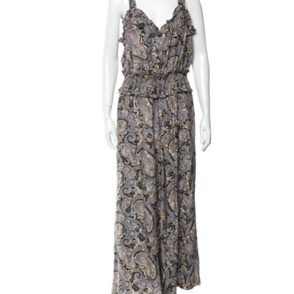 REBECCA TAYLOR Silk Paisley Print Jumpsuit